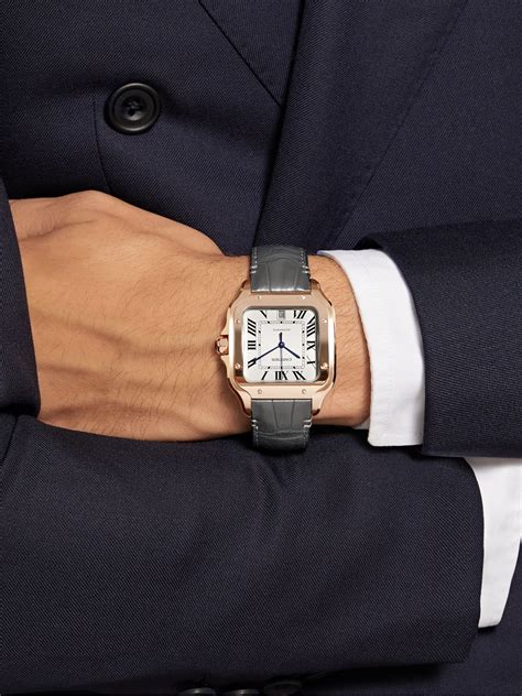 cartier santos baguette|santos cartier alligator watch.